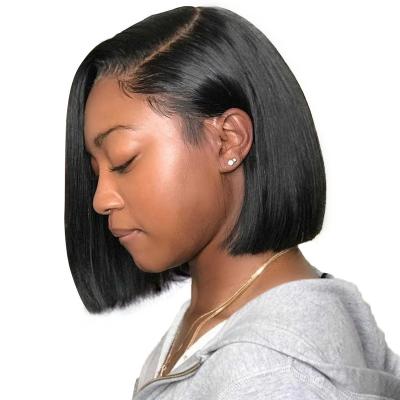 China Short Straight Bob Brazilian Lace Frontal Wigs Bone 4x4 Bob Human Hair Wigs 13x4 Straight Bone Lace Front Wigs for sale