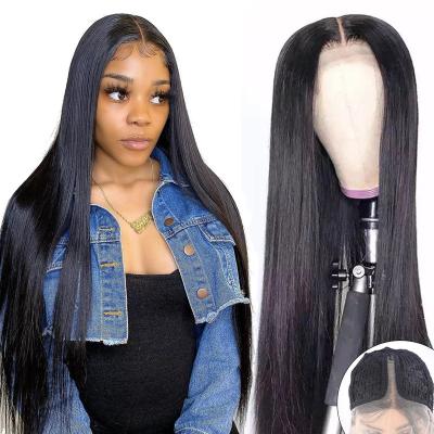 China Tangle Free Ross Pretty 180% Density Bone Straight Hair Wig Lace Front Human Hair Wigs T Part Transparent Lace Wig for sale