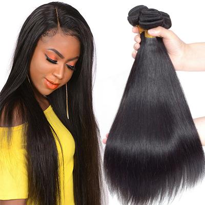 China India Wholesale Silky Straight Brazilian Wave Clip In Extensions 100% Cuticle Aligned Straight Virgin Hair Bundle for sale