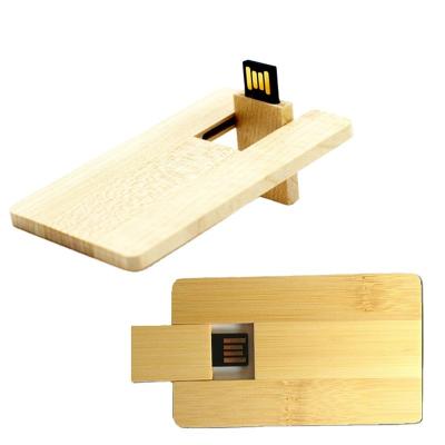 China Donation Gift Voucher Type Bamboo USB Card Wooden USB Flash Card Custom Logo for sale