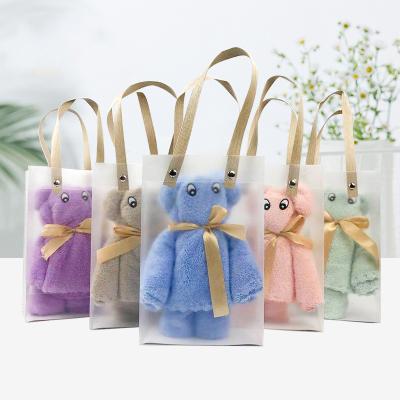 China Wholesale gift bear shaped napkin velor coral birthday wedding gifts face bear napkin for sale