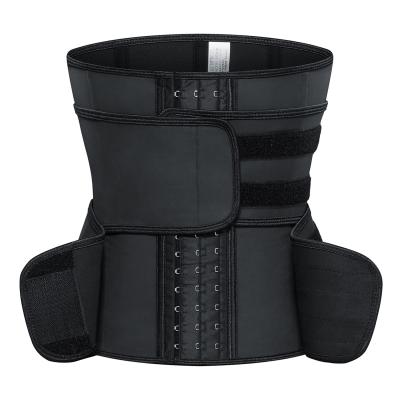 China High Quality Plus Size Antibacterial Black Double Waist Trainer Latex Women Belt And Hook Waist Cincher for sale