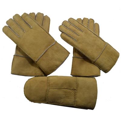 China Men's and women's simple winter fur warm gloves, foreign trade handmade tail sheepskin single outdoor gloves wholesale for sale