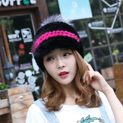 China 2012 Soft Smooth Luxury Leather Mink Woven Fur Hat Women's Feeling Hat Wholesale Hot Selling for sale