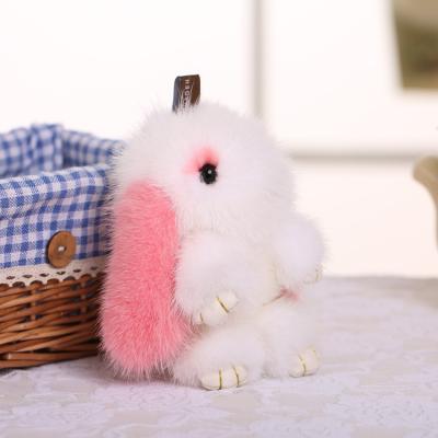 China Lovely Mink Plush Rabbit Bag Pendant With Mobile Phone Accessories Mini Mink Fur Key Chain Rabbit Pendant Dead Car for sale