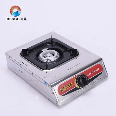 China Household Stainless Steel Square Fire Flame Gas Stove With Single Burner for sale