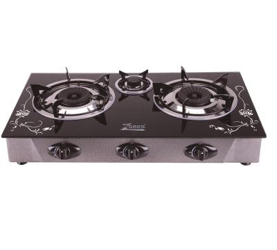 China Hotel Tempered Glass Gas Stove Manufacturing Gas Cooker for sale