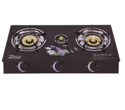 China Hotel Hot Sale Tempered Glass Easy Clean Gas Stove for sale