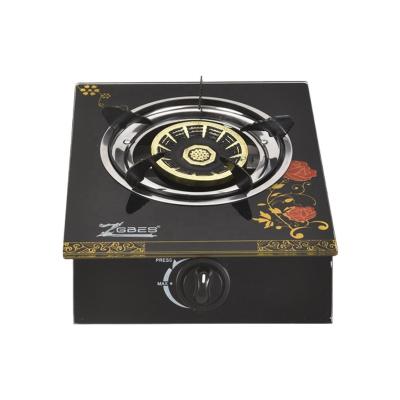 China New Design Household Tempered Glass Gas Stove Single Burner Gas Cooktop for sale