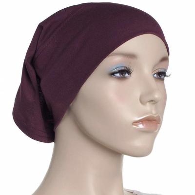 China Hood 1 Piece Drop Shipping Muslim Breathable Plain Inner Hijab Tank Top Turban Underscarf Hat 12 Colors for sale