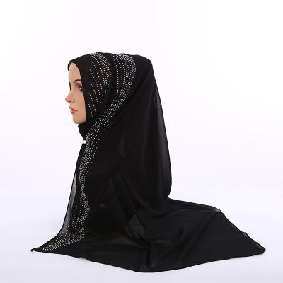 China Wholesale Mutil Muslim Arab Style Chiffon Hijab Scarf Diamond Rhinestone Mutil Colors Hijab For Girls Fashion Shawls for sale