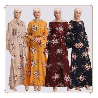 China Fashion Muslim Dubai Saudi Arabia Malaysia Arab Ladies Plus Size Maxi Dress Skirt Abaya Print Long Dress for sale