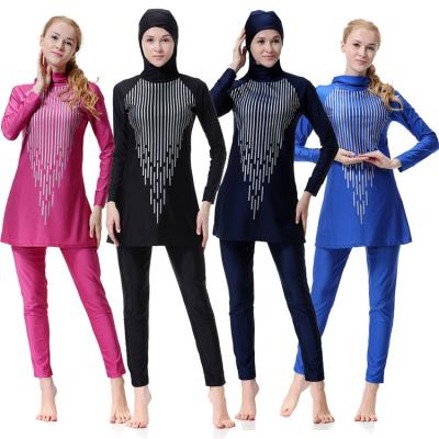 China Modest Muslimah Styling Wholesale Hoodie Quick Dry Two Pieces Long Sleeve Muslim Abaya Swimwear Women Hooded Swimwear for sale