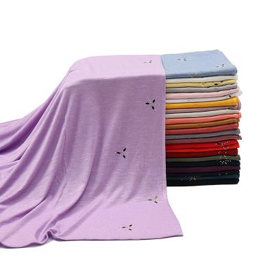 China Cotton Hijab Scarf Ready to Ship Lady Hijabs Diamond Pure Plain Arab Muslim Shawl Women Cotton Hijab Scarf for sale