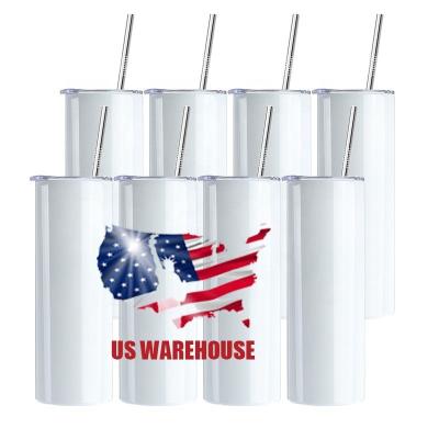 China Wholesale viable us warehouse ready to ship sublimation tumblers 20 oz stainless steel straight insulated tumbler with metal straw for sale