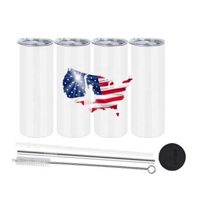 China Viable Ready To Ship Bulk USA Warehouse 20oz Double Wall Vacuum Insulated Sublimation Straight Lean Tumbler Mugs Stainless Steel for sale