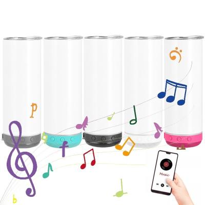 China Viable USA warehouse double wall stainless steel music 20oz sublimation bluetooth speaker straight wireless rocker for sale