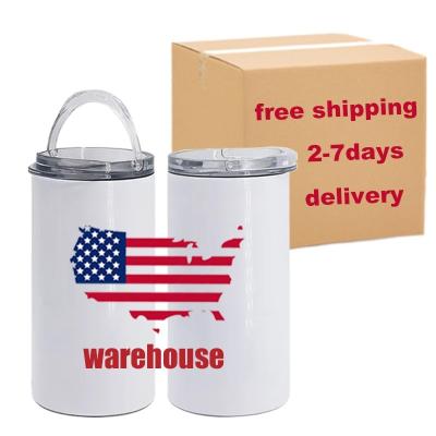 China USA Wholesales Warehouse 16oz 4-in-1 Stainless Steel Viable White Sublimation Empty Box Cooler for sale