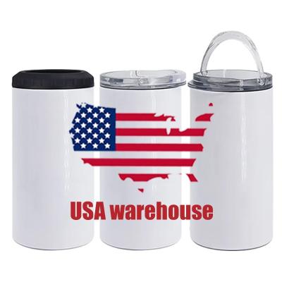 China Wholesale Viable 4 In 1 16oz Stainless Steel Lean Upright Insulated Sublimation Box Cooler To Keep Drinking Cold for sale