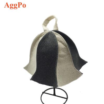 China Wool Striped Felt Hat Sauna Bathhouse Adult Kids Bathroom Shower Hat Hair Care Bath SPA Hat Unisex for sale