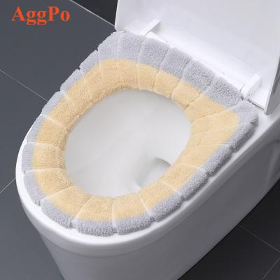 China Modern Toilet Seat Cover Mat With Pull Handle For Winter Bathroom WC Washable for sale