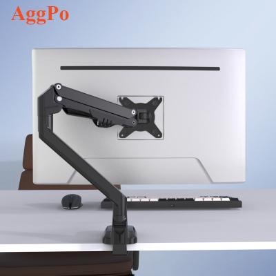 China Double Arm Display Screen Stand Adjustable Single Desk Free Standing Computer Monitor Riser Low Height Rotating Riser Adjustable Punch Adjustable for sale