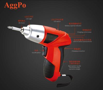 China 4.8V Mini Electric Rechargeable Cordless Screwdriver Tool Kit Cordless Screwdriver With LED Light A8211028005 for sale