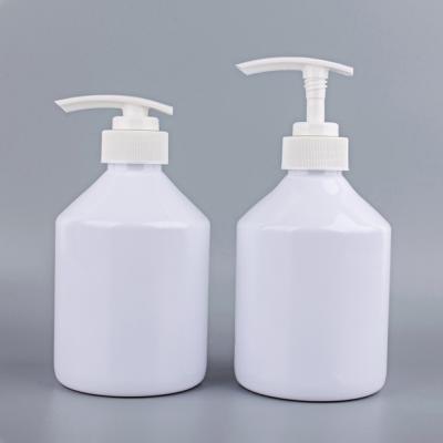 China Custom 500ml Personal Care PET Cylindrical Oblique Shoulder Bottle Shampoo Shower Gel Bottle for sale