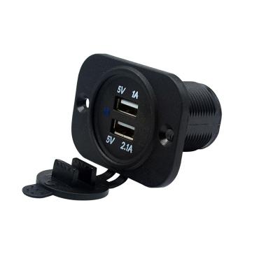 China NEW Usb Automobile and Motorcycle Accessories Dual USB 12V-24V Vehicle Socket Car Charging Charger for sale