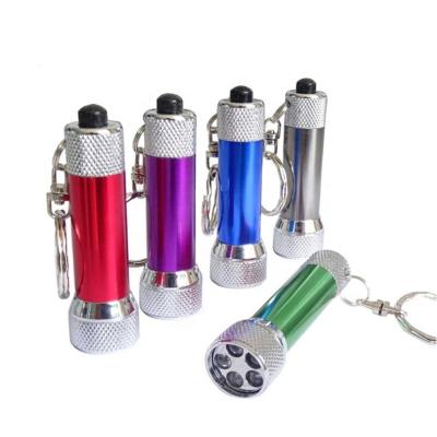 China Logo Gift Aluminum Alloy 5LED Mini Flashlight Camping Torch Small Aluminum Printing Keychain for sale