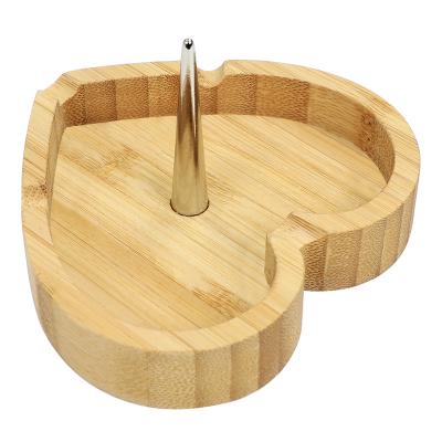 China Somkeless 2022 High Quality New Design Hot Selling Multifunctional Wooden Heart Shaped Ashtray for sale