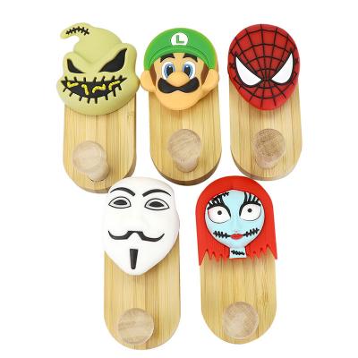 China Behind Doors/On Walls Latest Popular Design Style Eco-Friendly Wooden Hook With Silicone Pattern Wholesale for sale