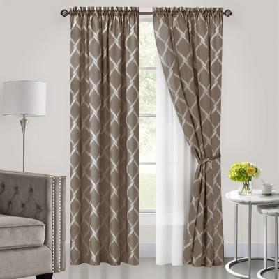 China Blackout New Arrival Sheer Curtain Polyester GEO Printed Sheer With Silky Coating Living Room Curtains for sale