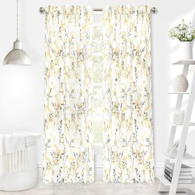 China European and American style custom printing high quality pure polyester sheer curtains curtain for home decoration for sale