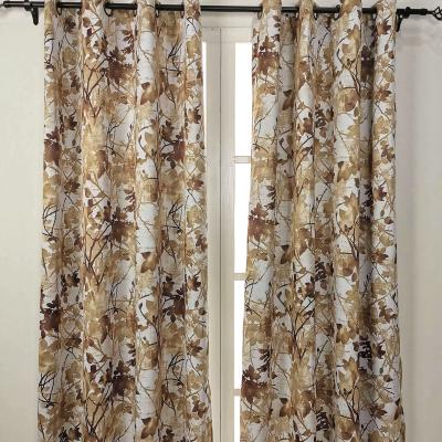 China Blackout custom design printed dimout fabric polyester blackout curtain fabric for living room for sale