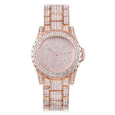 China Diamond Watch Crystal Iced Out Automatic Date Luxury Men's Classic Round Quartz Bling Watch Iced Out Hip Hop Strap for sale