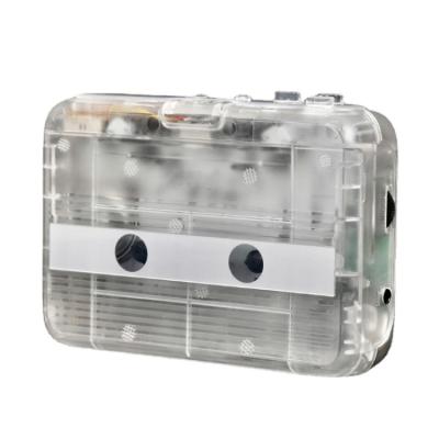 China Transparent ABS Wireless Cassette Player MP3 Converter Music Player Receiver With 3.5mm Audio Jack USB Battery Operated Tape Player for sale