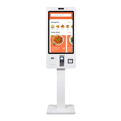 China Shopping Mall 21.5 32 43 Inch Android / Windows Pay ATM Bill Touch Screen Restaurant Ordering Machine With Printer And QR Scanner for sale