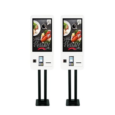 China Shopping Mall 21 24 27 Multifunction 32 Inch POS Fast Food Self Service Cashless Order Checkout Terminal Payment Kiosk Machine for sale