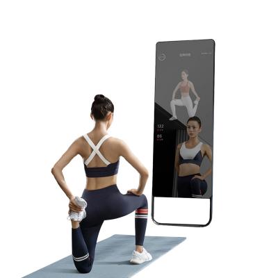 China Indoor 32 43 Inch Floor Stand LCD Touch Screen Gym Interactive Exercise Magic Mirror for sale