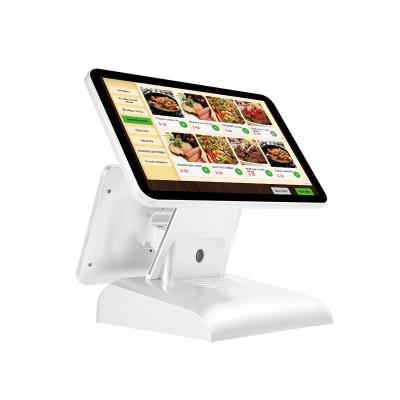 China Metal Cashier Dual Screens Windows Touch Screen Restaurant Supermarket Cash Register POS Machine for sale