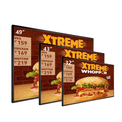 China Indoor Wholesale Price 32 Inch Fhd Fast Food Burger Restaurant LCD Display Split Screen Digital Signage Menu Board Display for sale