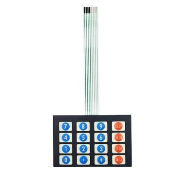 China Custom On/Off Home Appliance 4*4 Matrix Membrane Switch Push Button Keypad Waterproof PVC/PC/PET for sale