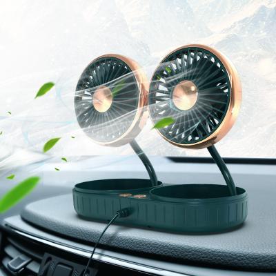 China ABS Dual Led Vehicle Fan For Folding Bendable Portable F303 Table Car Fan Universal USB 5v Desktop Air Cooling for sale