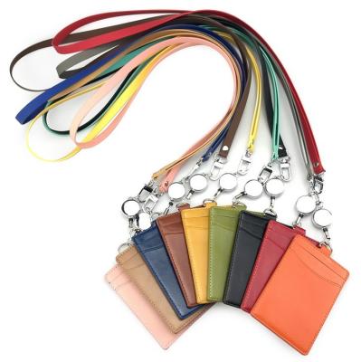 China Wholesale High Quality Leather Rope Lanyard For Company Promotional Gift Identification Card Exhibition for sale