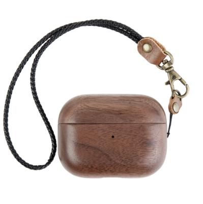 China Hot Selling Real Natural High End Durable Maple Walnut Wooden Earphone Case For Headphon 1/2 Microfiber Wireless Cover Device for sale