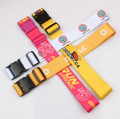 China Fashoin Wholesale Bag Heat Transfer Luggage Belt Colorful Adjustable Travel Luggage Strap Belt for sale