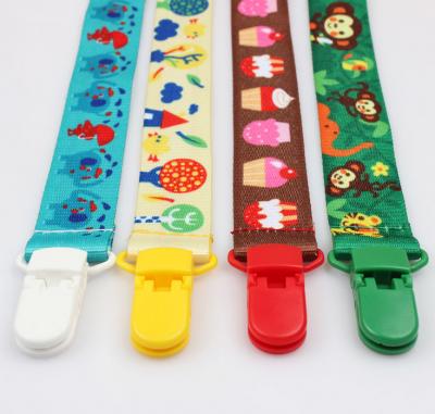 China New Arrival BPA Free Cute Baby Pacifier Belt Plastic Pacifier Chain Holder Clip for sale