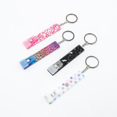 China Hot Acrylic Credit Card Grabber Card Puller Amazon Key Chain Key Chain For Long Nails for sale