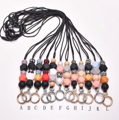 China Promotional Hot Sale Silicone Amazon Gift Beaded Necklace Lanyard For Teacher Nurse Employees for sale